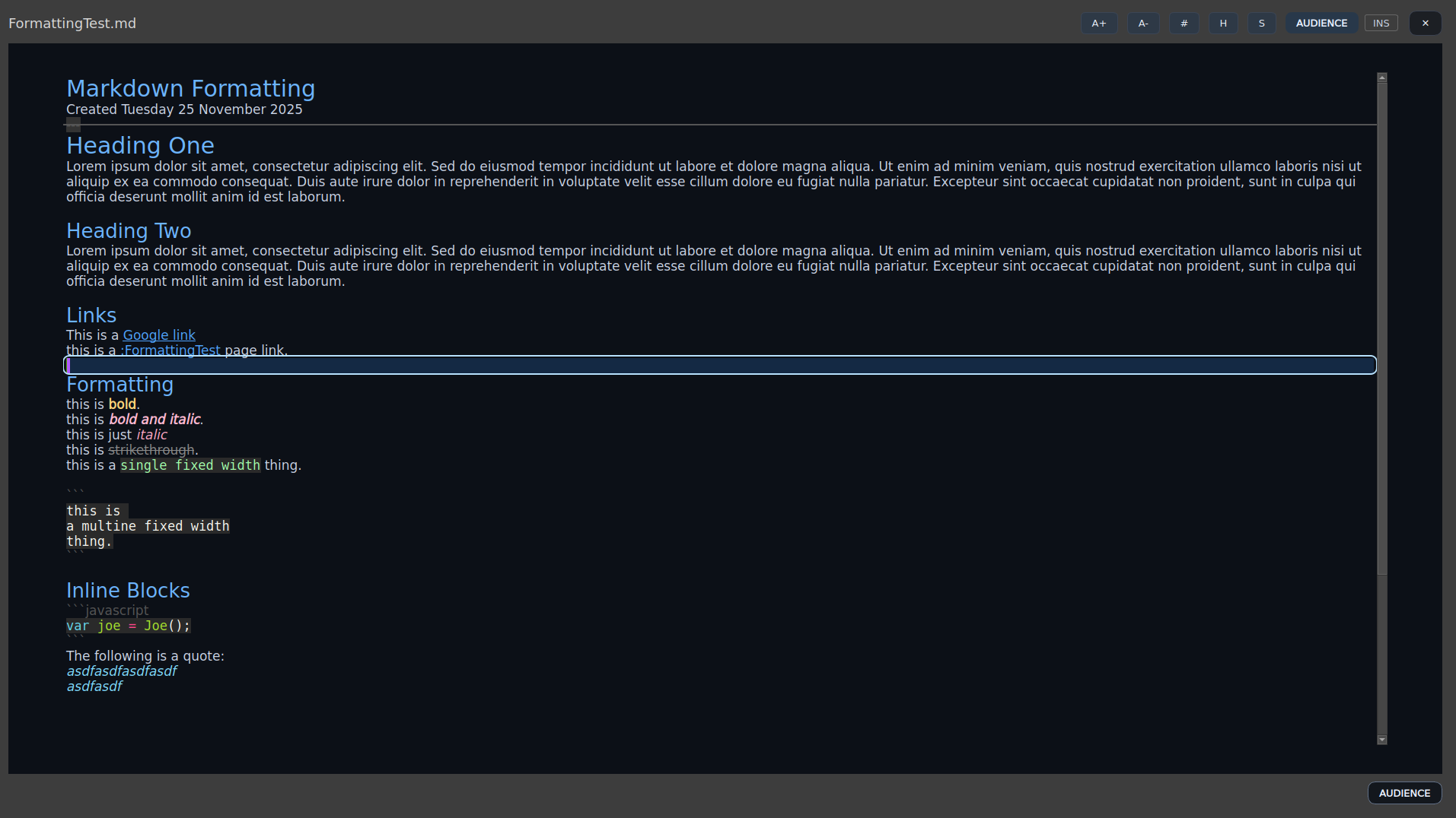 StillPoint audience mode reading view