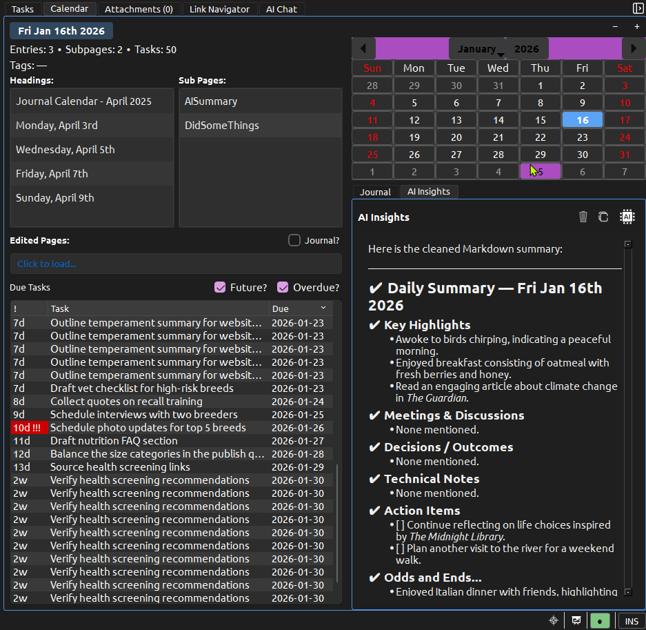 Desk setup with notebook