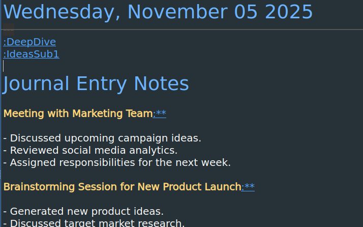 Daily notes interface