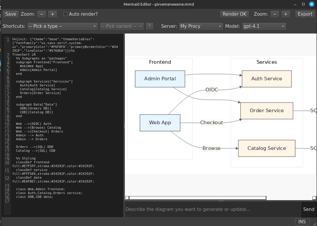 Mermaid editor in StillPoint