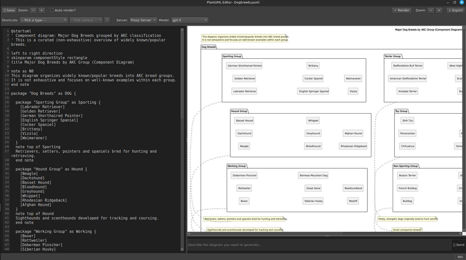 Diagram workspace in StillPoint